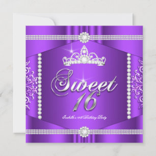 Elite Paars Lace Princess Sweet 16 Party Diamond Kaart