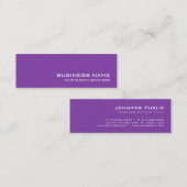 Elite Paarse Plain Modern Pearl Finish Salon Luxe Mini Visitekaartje (Voorkant / Achterkant)