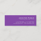 Elite Paarse Plain Modern Pearl Finish Salon Luxe Mini Visitekaartje (Achterkant)