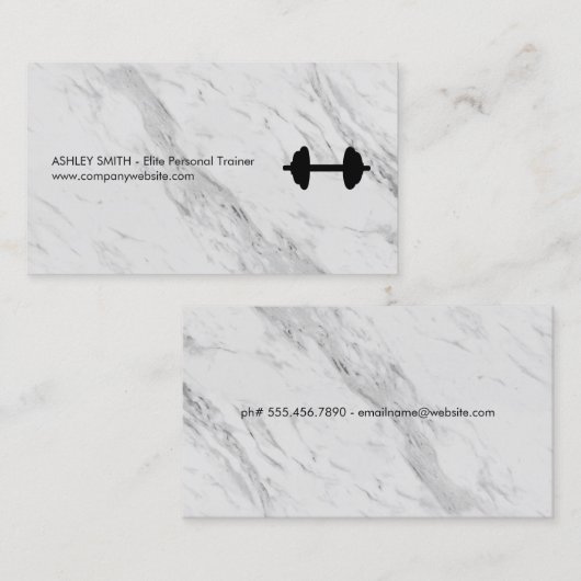Elite Personal Trainer Marble Print Visitekaartje (Voorkant / Achterkant)