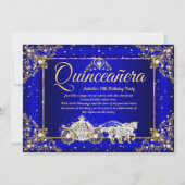 Elite Princess Quinceanera Royal Blue Sparkle Kaart (Voorkant)