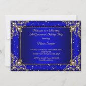 Elite Princess Quinceanera Royal Blue Sparkle Kaart (Achterkant)