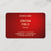 Elite Red Damask Gouden Tekst Professionele Sjablo Visitekaartje (Achterkant)