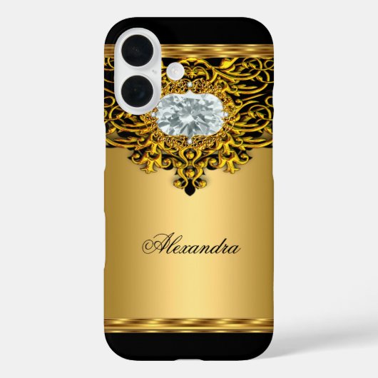 Elite Regal Gold Black  Diamond Jewel 2 Case-Mate iPhone Case (Achterkant)