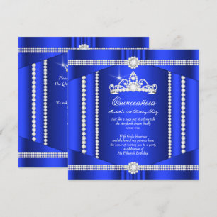 Elite Royal Blauw Prinses Quinceanera Diamant Kaart