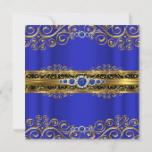 Elite Royal Blue Damask Pearl Birthday 2 Kaart (Achterkant)