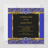 Elite Royal Blue Damask Pearl Birthday 2 Kaart (Voorkant)