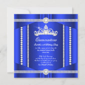 Elite Royal Blue Princess Quinceanera Diamond Kaart (Voorkant)