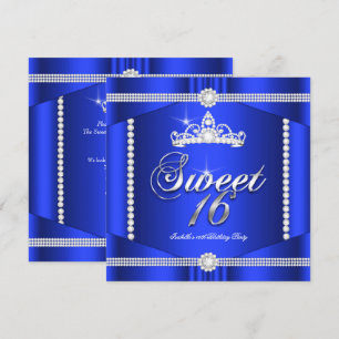 Elite Royal Blue Princess Sweet 16 Party Diamond Kaart
