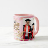 Elite Roze-Marmer & Goud Persoonlijke Afstuderen Mok (Voorkant rechts)