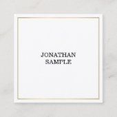 Elite Slank Design Trendy Gold Plain Moderne Chic Vierkante Visitekaartje (Voorkant)