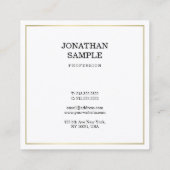 Elite Slank Design Trendy Gold Plain Moderne Chic Vierkante Visitekaartje (Achterkant)