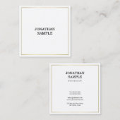 Elite Slank Design Trendy Gold Plain Moderne Chic Vierkante Visitekaartje (Voorkant / Achterkant)