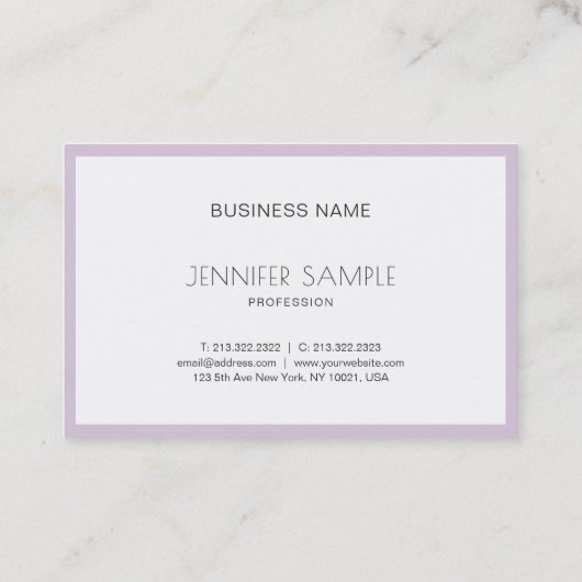 Elite strak design Trendy Violet Paarse luxe Visitekaartje (Achterkant)