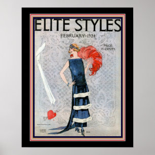 Elite Styles Art Deco 1924 Hoesje 16x20 Poster