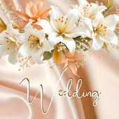 Elite Trouwen Bloemen Lelies Witte Perzik Zijde Kaart