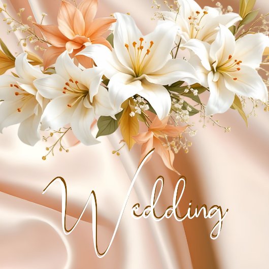 Elite Trouwen Bloemen Lelies Witte Perzik Zijde Kaart