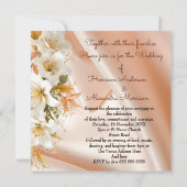Elite Trouwen Bloemen Lelies Witte Perzik Zijde Kaart (Achterkant)