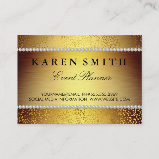 Elite VIP Luxe Gouden / Gouden spikkels Visitekaartje (Voorkant)