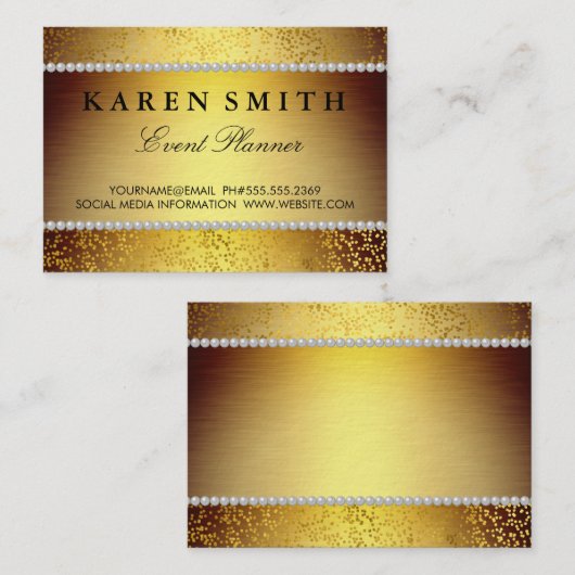 Elite VIP Luxe Gouden / Gouden spikkels Visitekaartje (Voorkant / Achterkant)