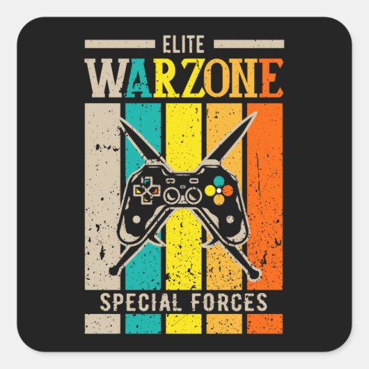 Elite Warzone Special Forces Goelag Gamer Geek Vierkante Sticker (Voorkant)