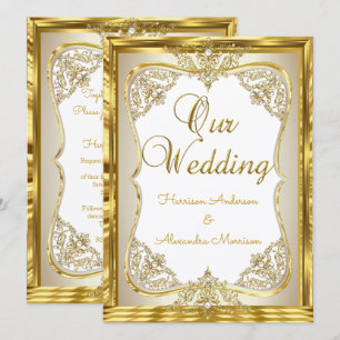 Elite Wedding Gold White beige Cream Pearl Kaart