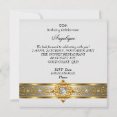 Elite White Gold Black Birthday Party Kaart (Achterkant)