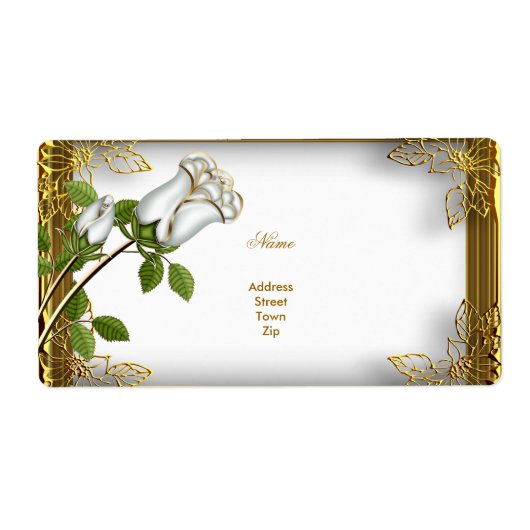 Elite White Rose Gold Verloving Jubileum Etiket (Voorkant)