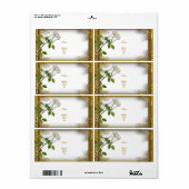 Elite White Rose Gold Verloving Jubileum Etiket (Full Sheet)