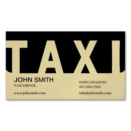 EliteTaxi Driver Magnetisch Visitekaartje (Voorkant)