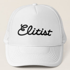 Elitist Trucker Hat: Grote Logo (zwart/wit) Pet