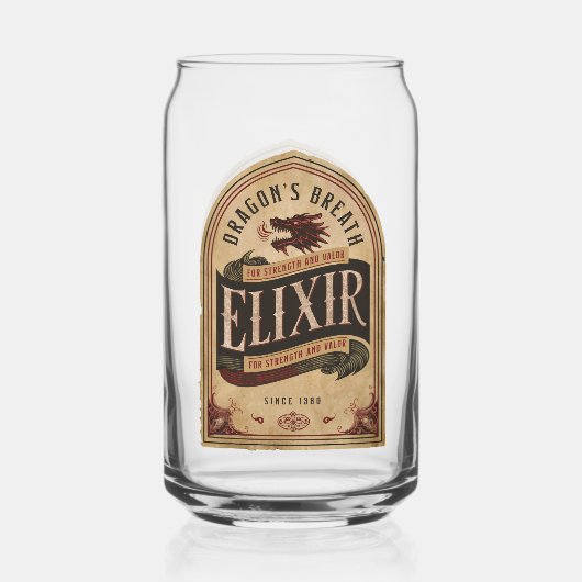 Elixir Dragon's Breath Halloween Party Blikvorm Glas (Achterkant)