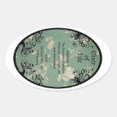 Elixir of life-potionetiket ovale sticker (Voorkant)