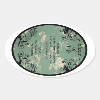 Elixir of life-potionetiket ovale sticker