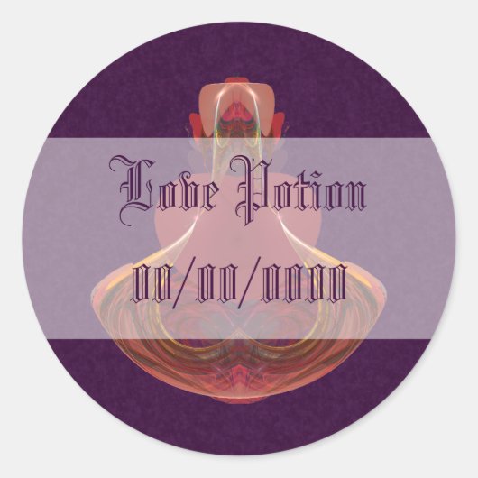 Elixir of Love Potion Bottle Fractal Ronde Sticker (Voorkant)