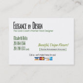 Eliz Hicks Elegance by Design chubby Visitekaartje (Achterkant)