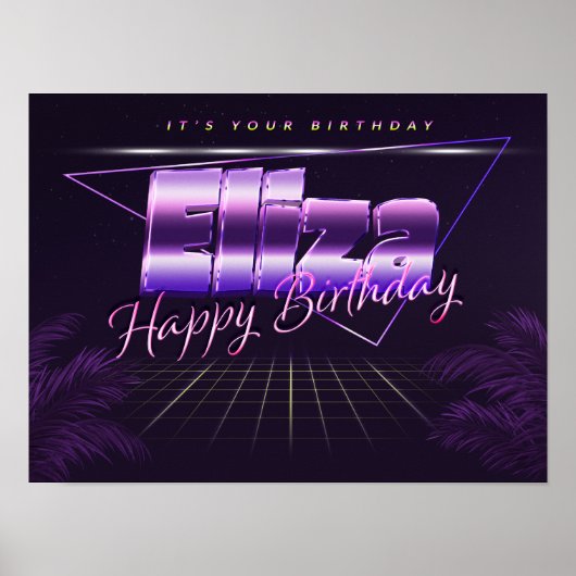 Eliza Name Vorname retro Poster Geburtstag (Voorkant)