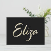 Eliza white gold Handwriting Karte Kaart (Staand voorkant)