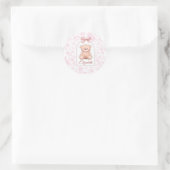 Elizabeth | Aangepaste Roze Teddybeer Nursery Desi Ronde Sticker (Tas)