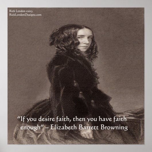 Elizabeth Barrett Browning Faith Quote Poster (Voorkant)
