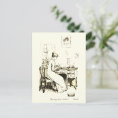Elizabeth Bennet leest brief van zus Beige Briefkaart (Staand voorkant)