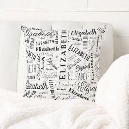 Elizabeth Black White Aangepaste naam Kussen