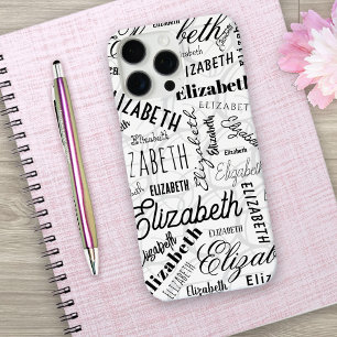 Elizabeth Black White iPhone 16 Pro Max Hoesje