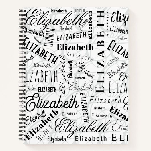 Elizabeth Black White Notitieboek (Voorkant)