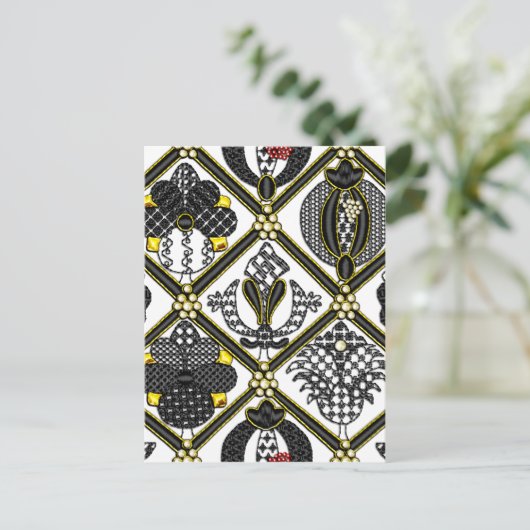 Elizabeth Blackwork tegel Briefkaart (Staand voorkant)