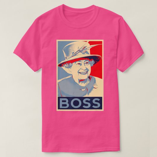 Elizabeth Boss Her Royal Highness Queen of England T-shirt (Design voorkant)