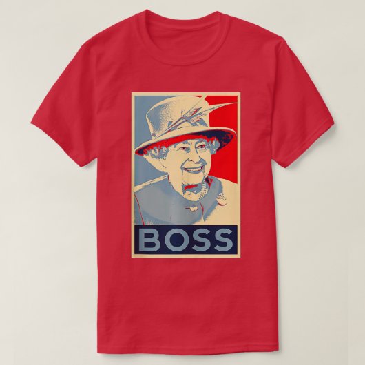 Elizabeth Boss Her Royal Highness Queen of England T-shirt (Design voorkant)