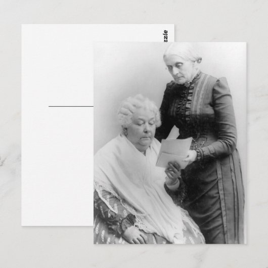 Elizabeth Cady Stanton en Susan B. Anthony Briefkaart (Voorkant / Achterkant)