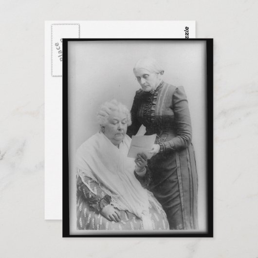Elizabeth Cady Stanton en Susan B. Anthony Briefkaart (Voorkant / Achterkant)