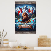 Elizabeth Canadian Beaver en bergen Poster (Keuken)